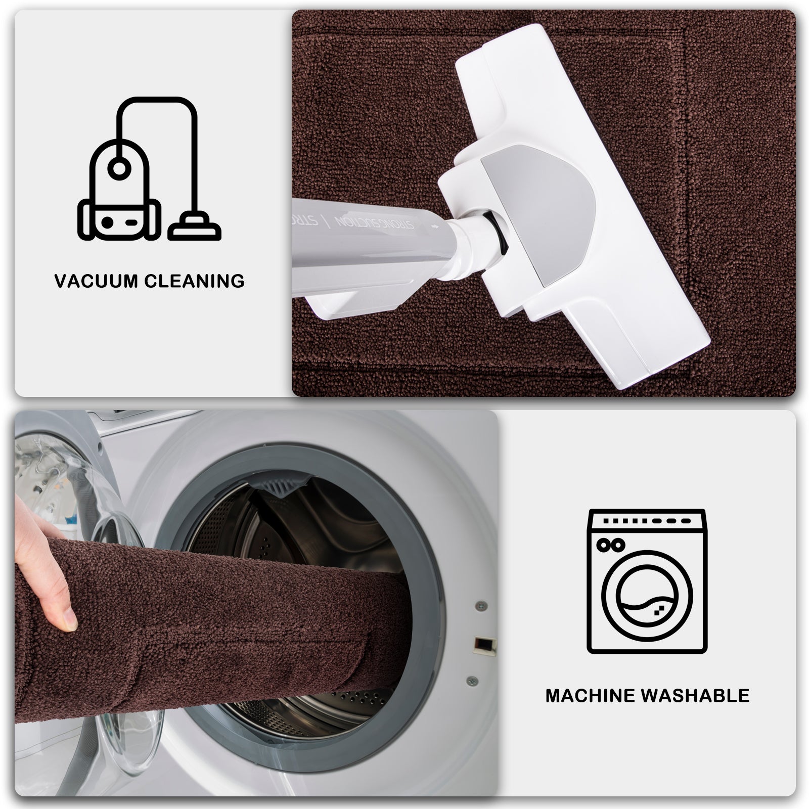 Machine Washable Bordered Kitchen Rug