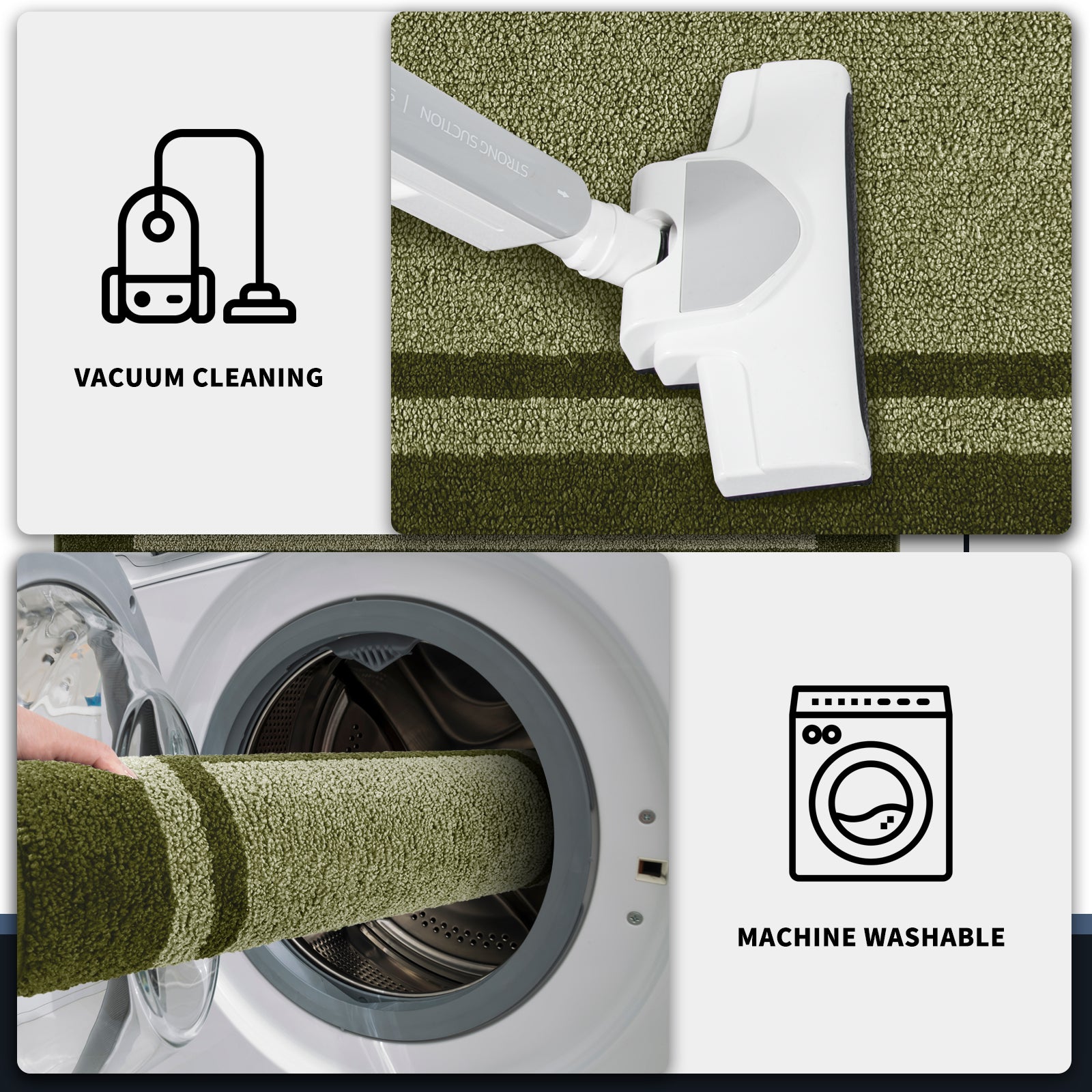 Machine Washable Bordered Dirt Trapper Door Mat