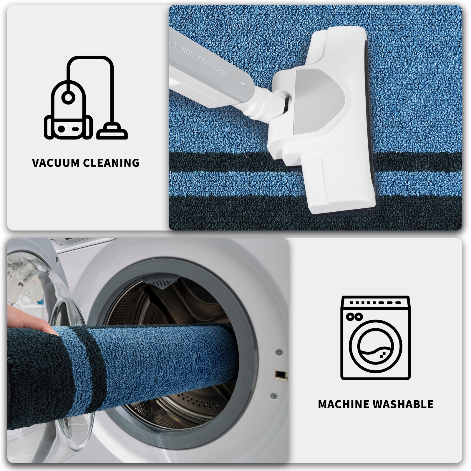 Machine Washable Bordered Dirt Trapper Door Mat