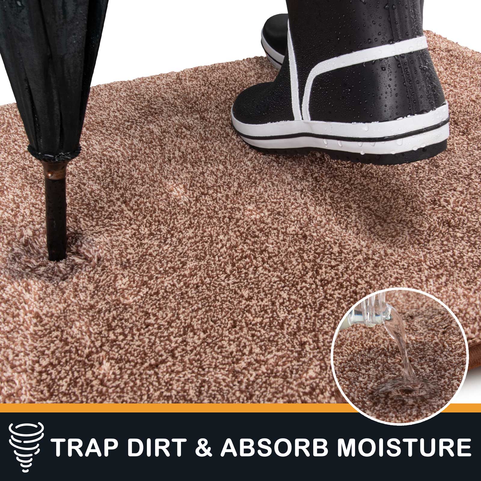 Machine Washable Solid Dirt Trapper Door Mat