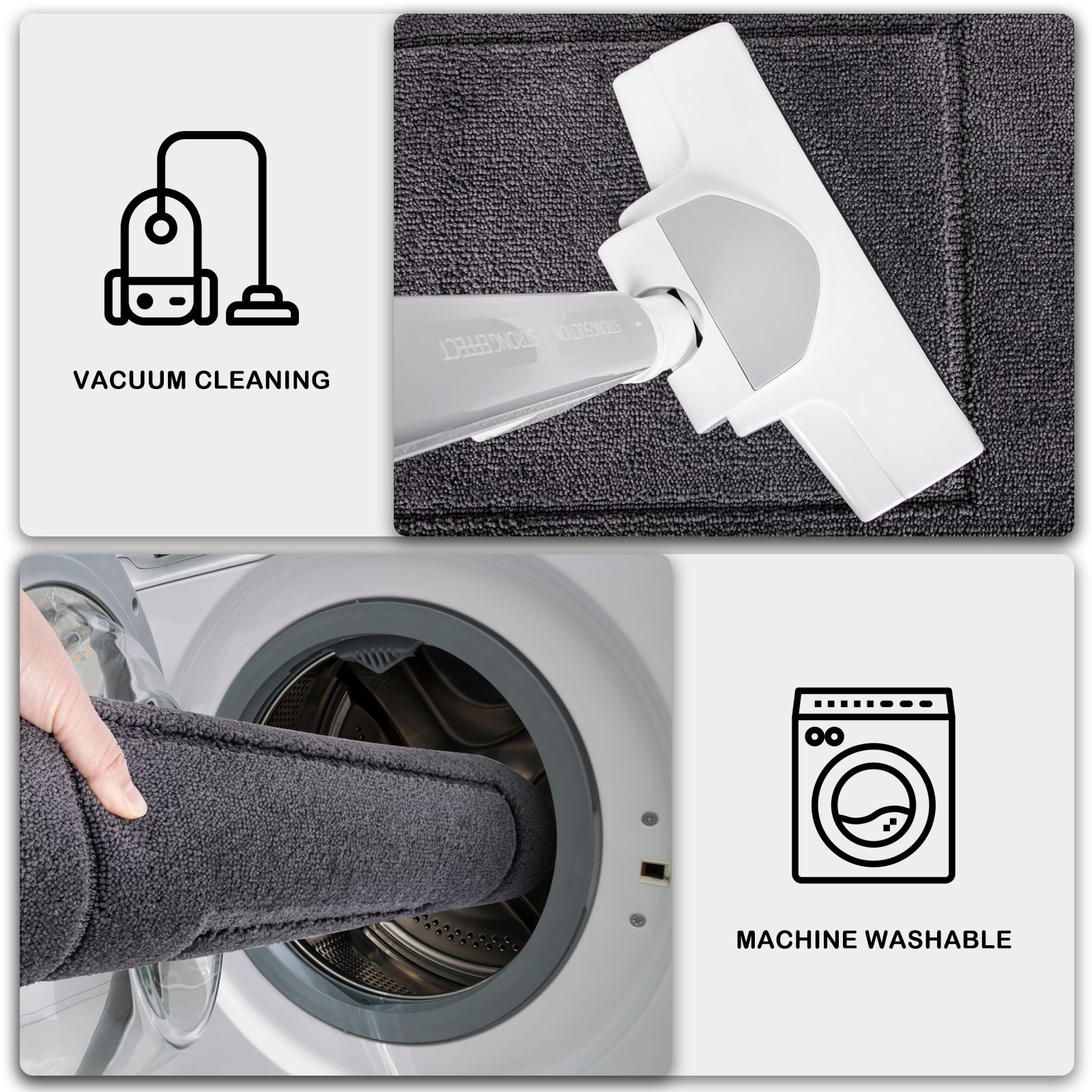 Machine Washable Bordered Kitchen Rug