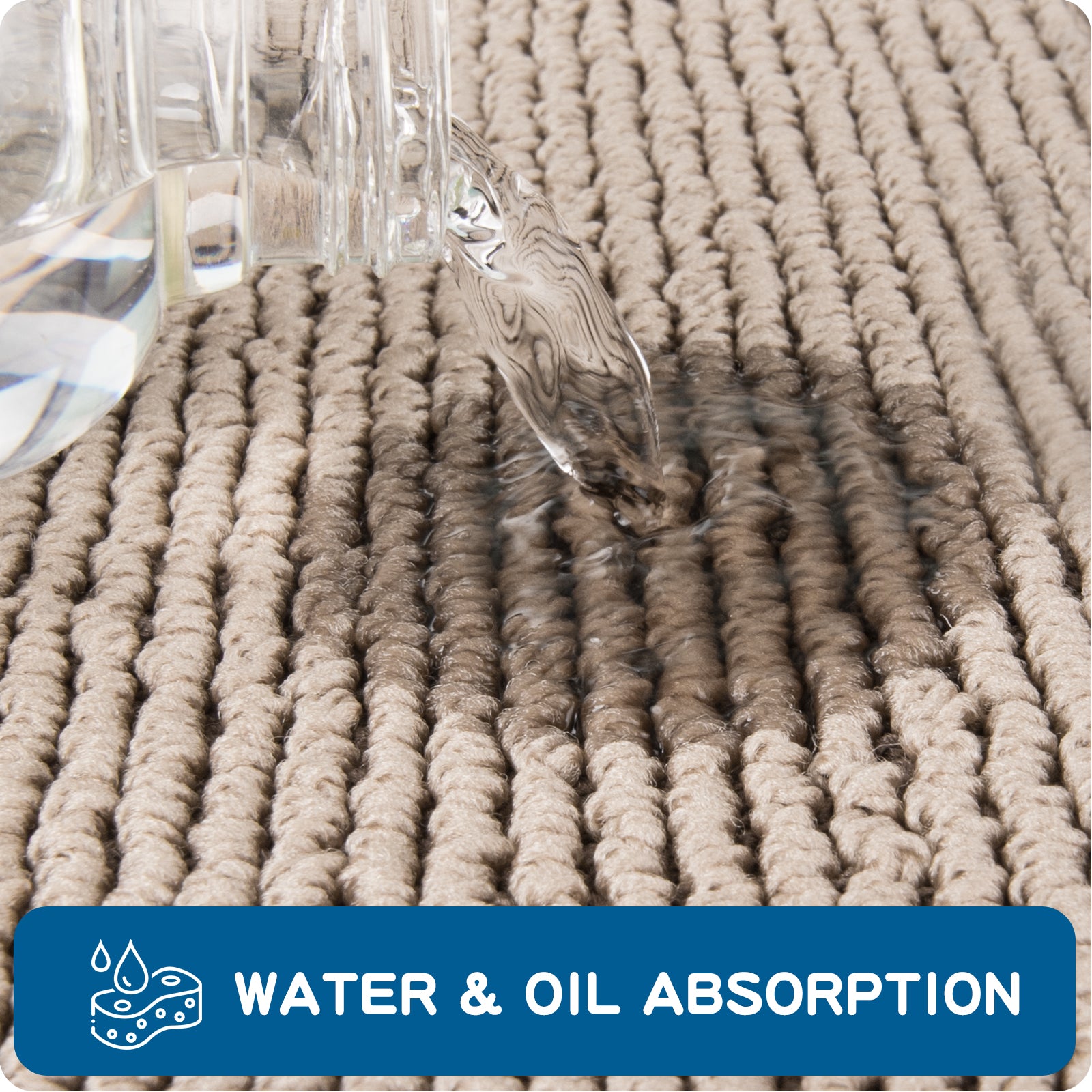 Machine Washable Solid Kitchen Rug