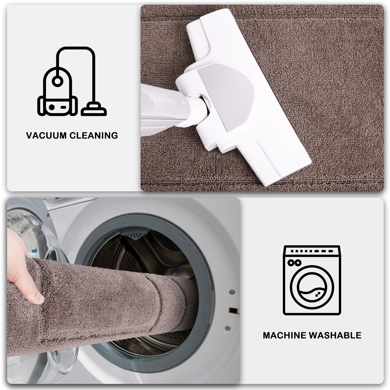 Machine Washable Bordered Kitchen Rug