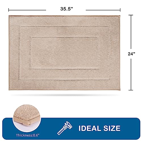 Machine Washable Bordered Kitchen Rug