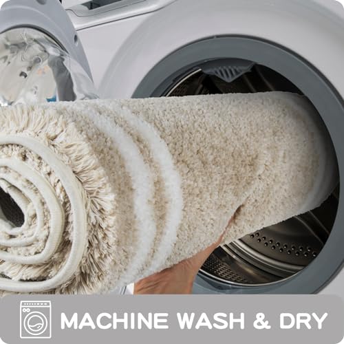 Machine Washable Striped Super Absorbent Bath Rug