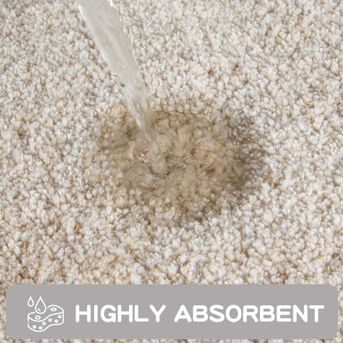 Machine Washable Striped Super Absorbent Bath Rug