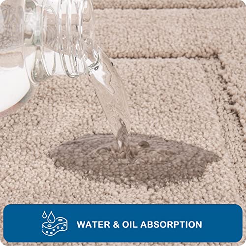 Machine Washable Bordered Kitchen Rug