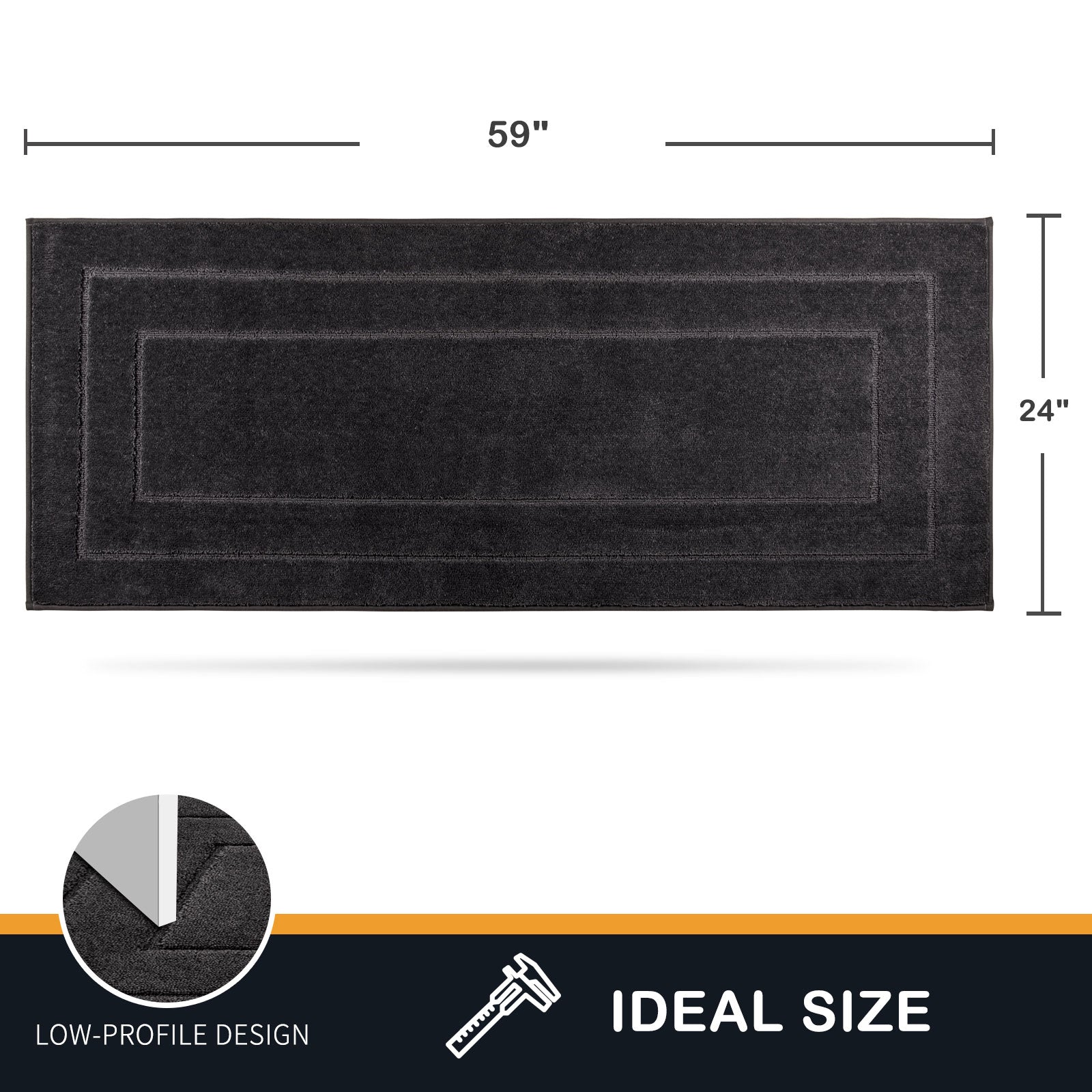 Machine Washable Bordered Dirt Trapper Door Mat