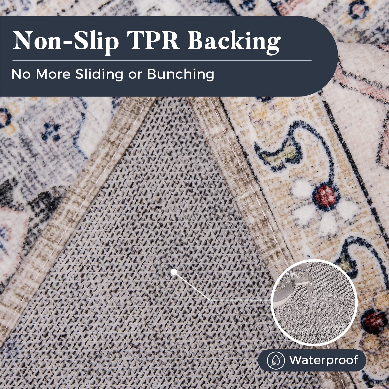 Machine Washable Farmhouse Boho Area Rug