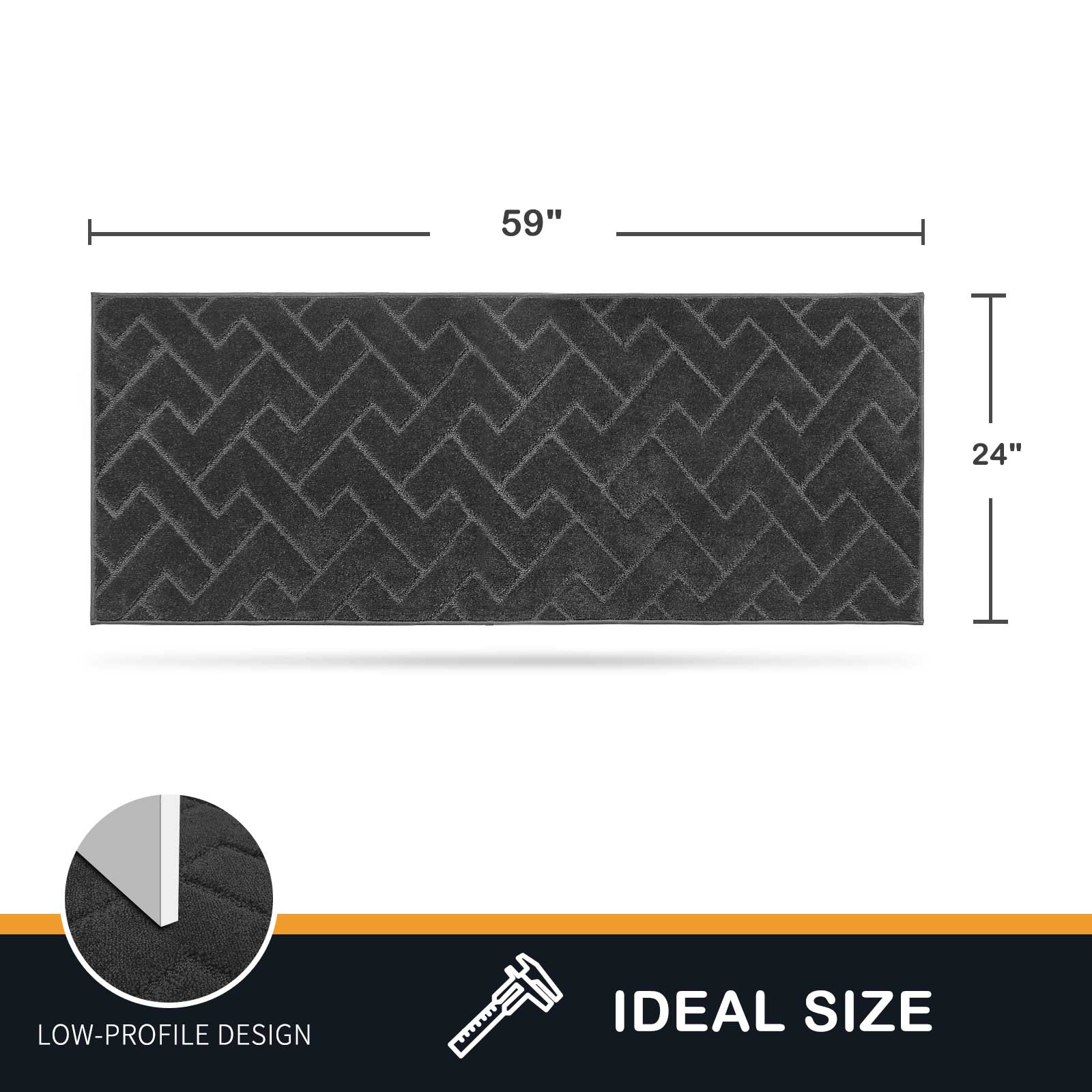 Machine Washable Chevron Dirt Trapper Door Mat