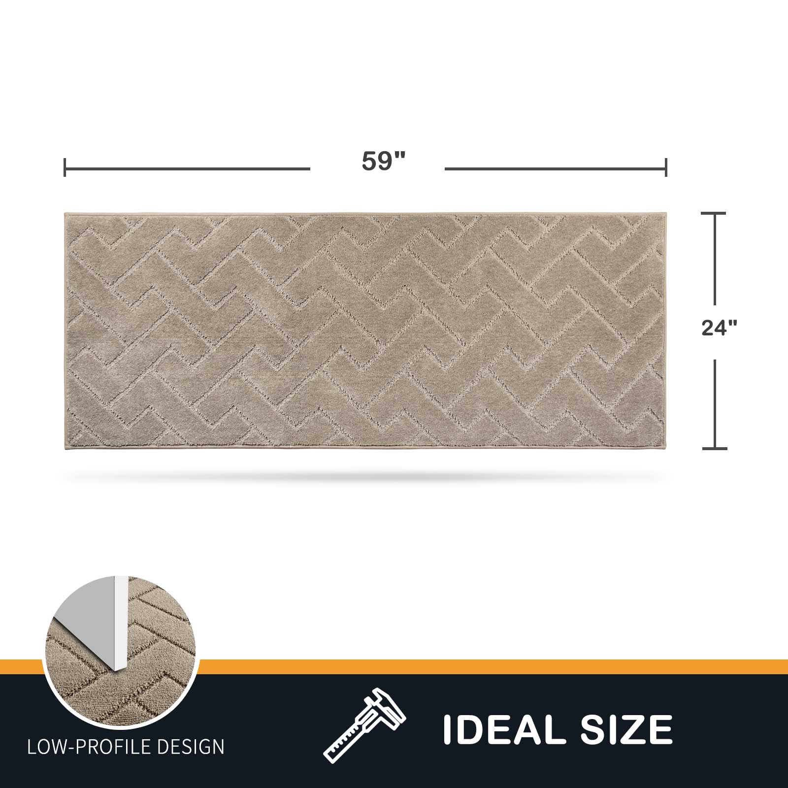 Machine Washable Chevron Dirt Trapper Door Mat