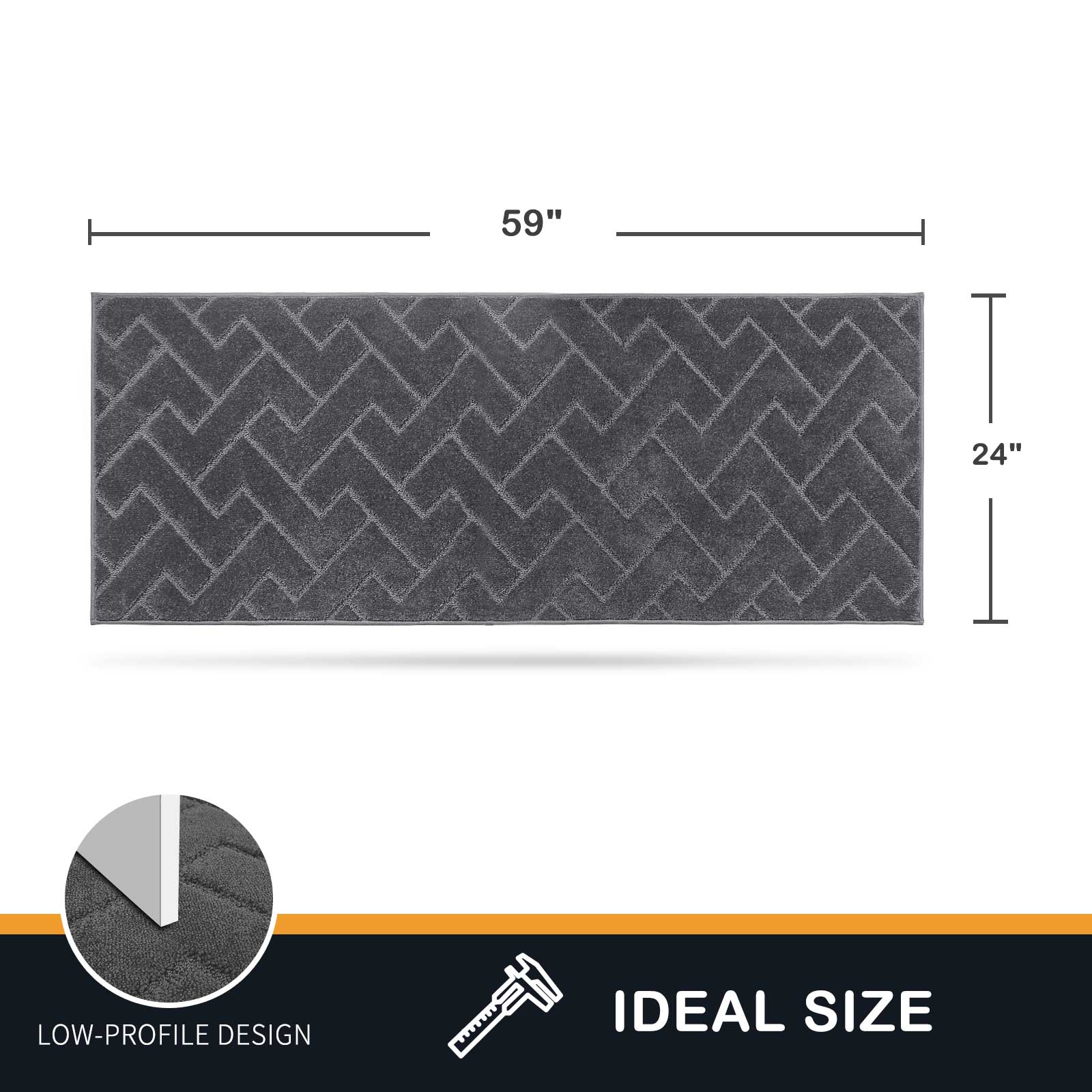 Machine Washable Chevron Dirt Trapper Door Mat