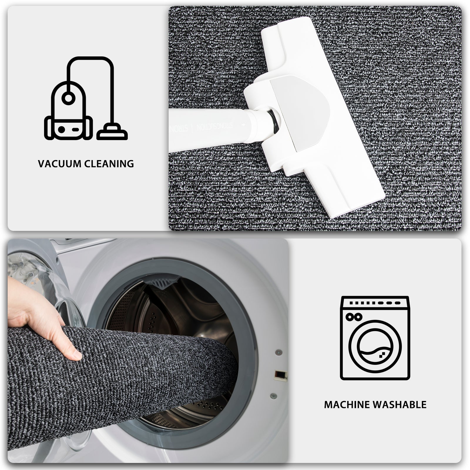 Machine Washable Solid Kitchen Rug