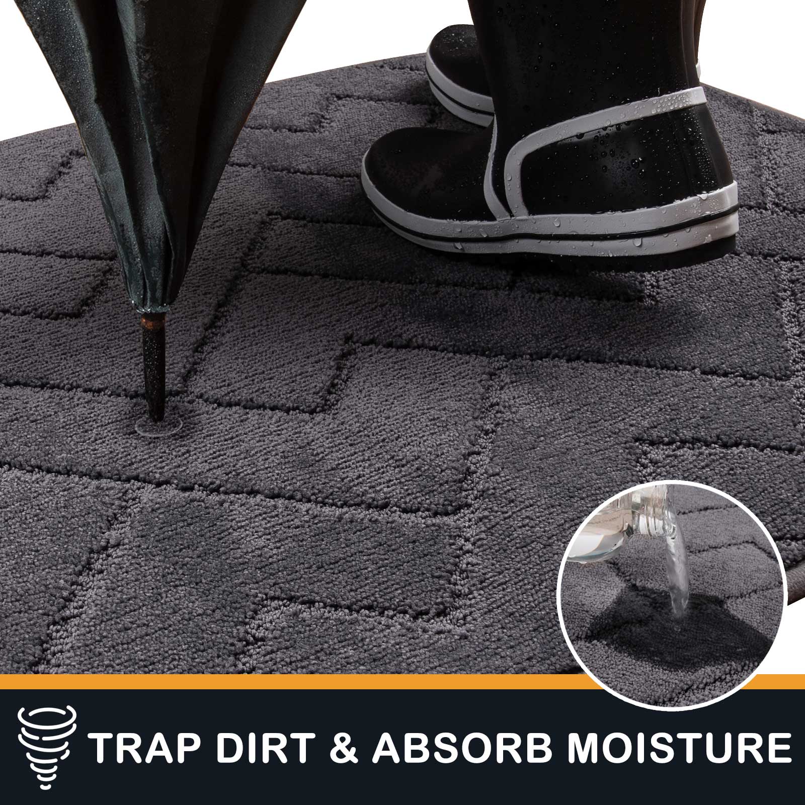 Machine Washable Chevron Dirt Trapper Door Mat