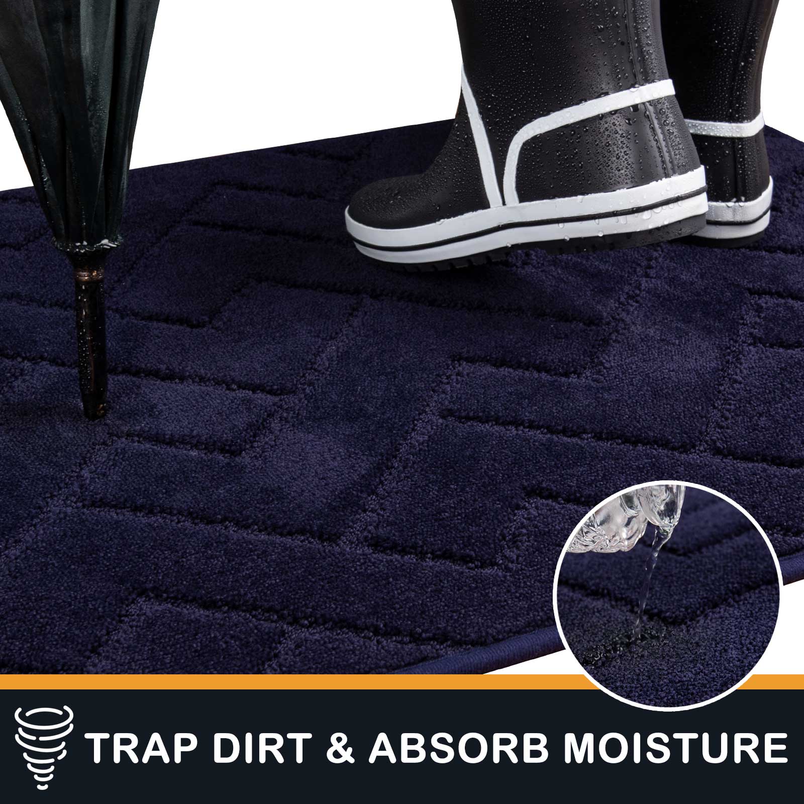 Machine Washable Chevron Dirt Trapper Door Mat