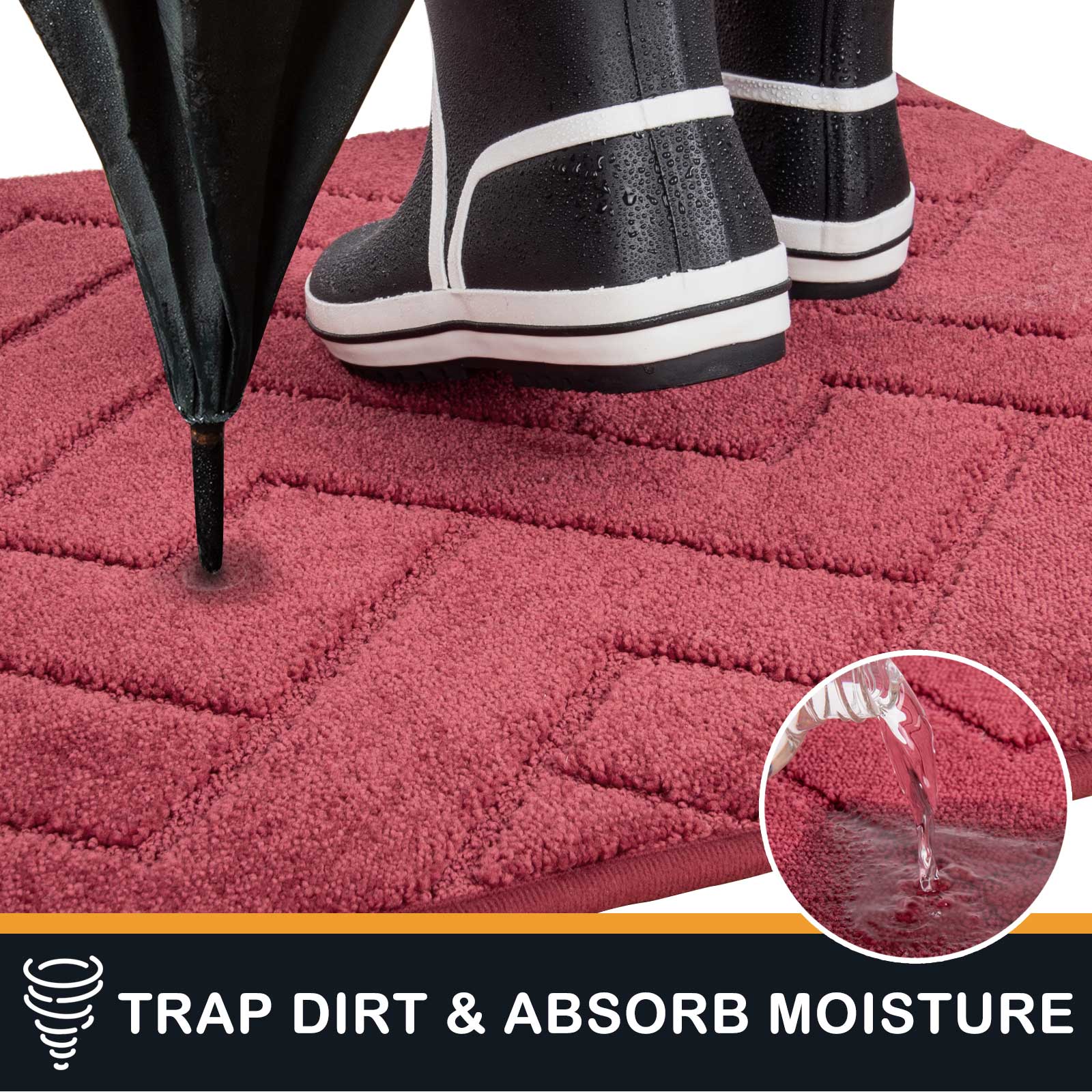 Machine Washable Chevron Dirt Trapper Door Mat