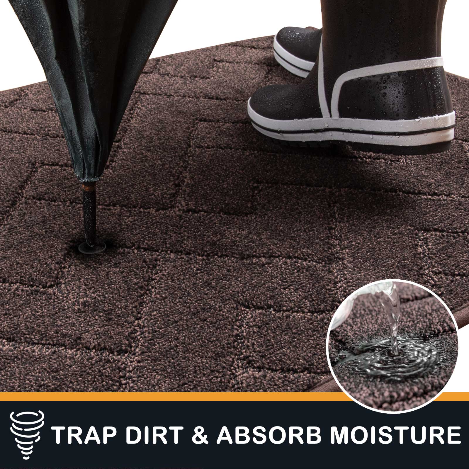 Machine Washable Chevron Dirt Trapper Door Mat