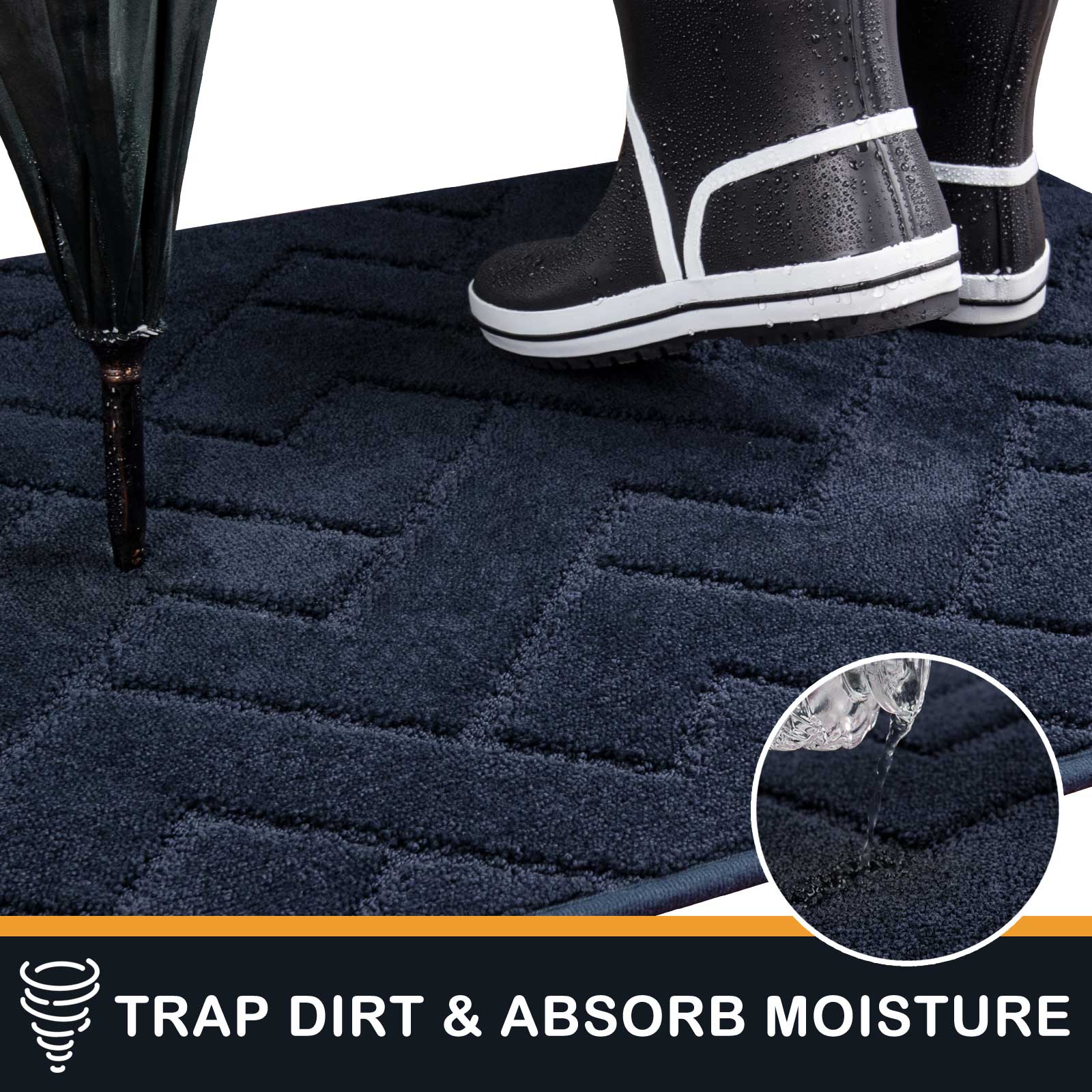 Machine Washable Chevron Dirt Trapper Door Mat