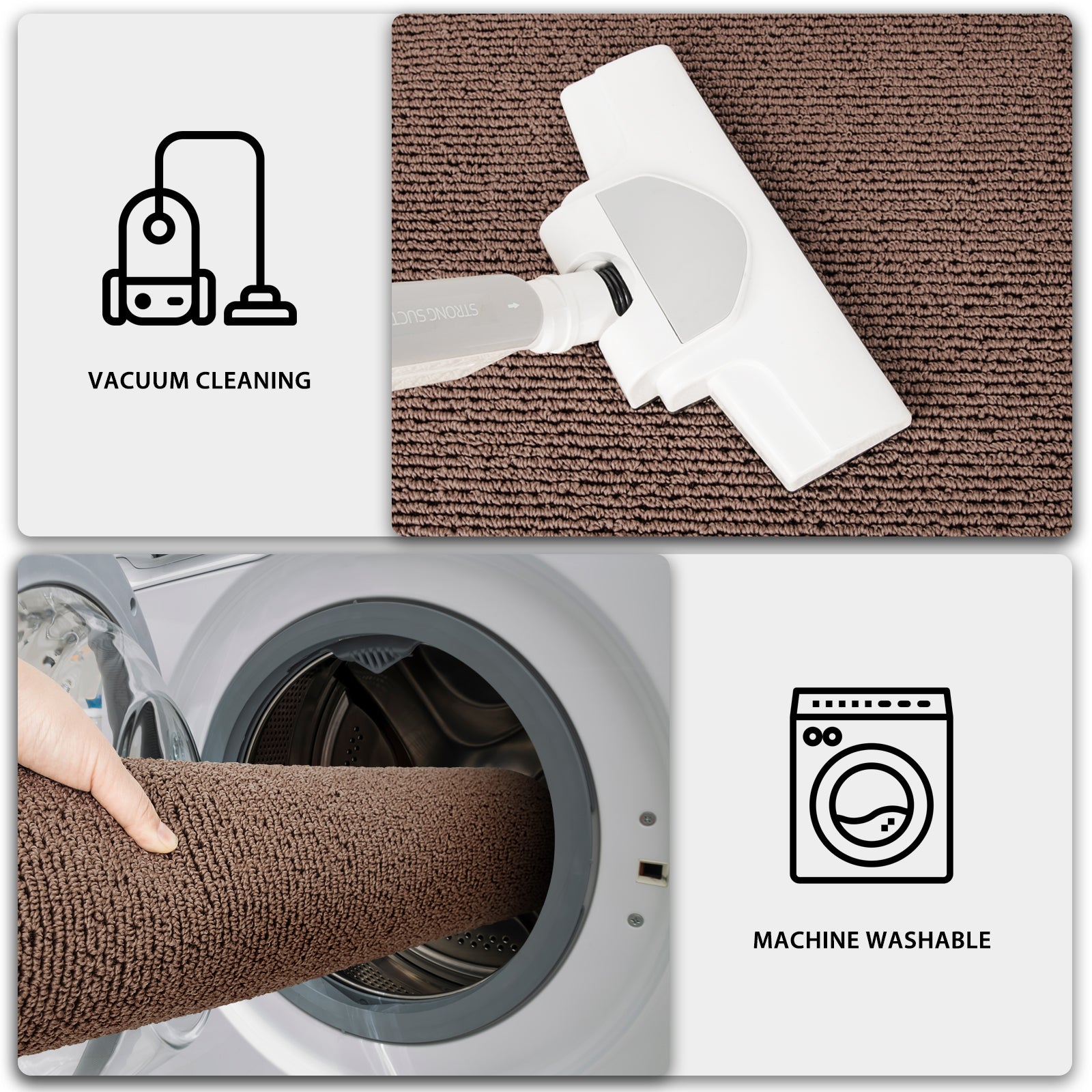 Machine Washable Solid Kitchen Rug