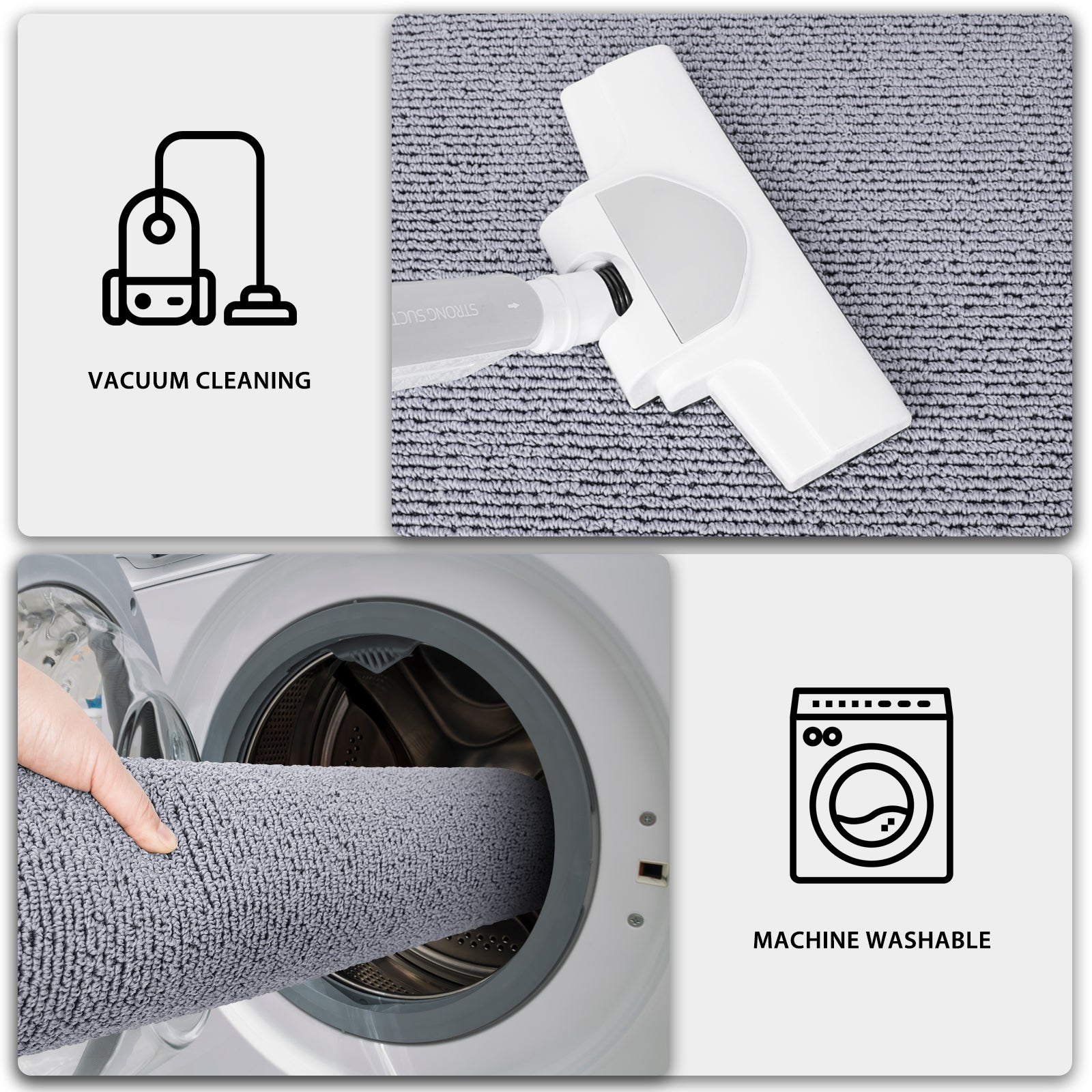 Machine Washable Solid Kitchen Rug