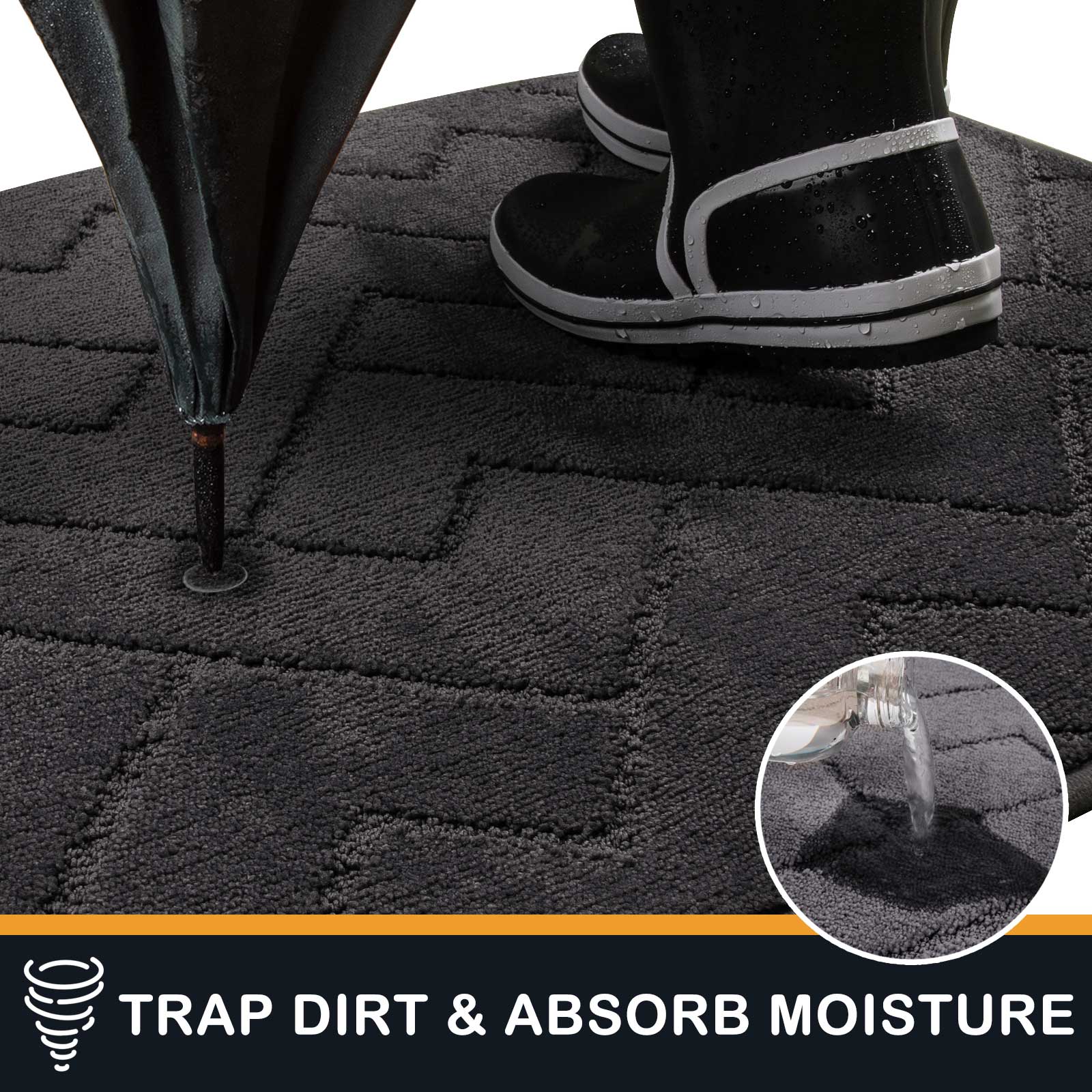 Machine Washable Chevron Dirt Trapper Door Mat