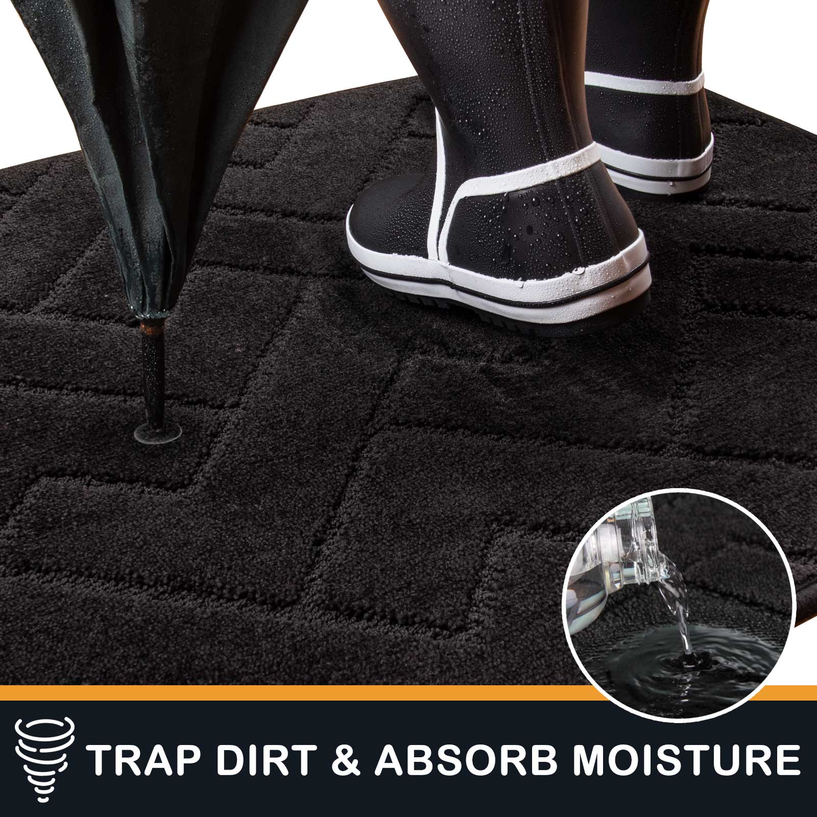 Machine Washable Chevron Dirt Trapper Door Mat