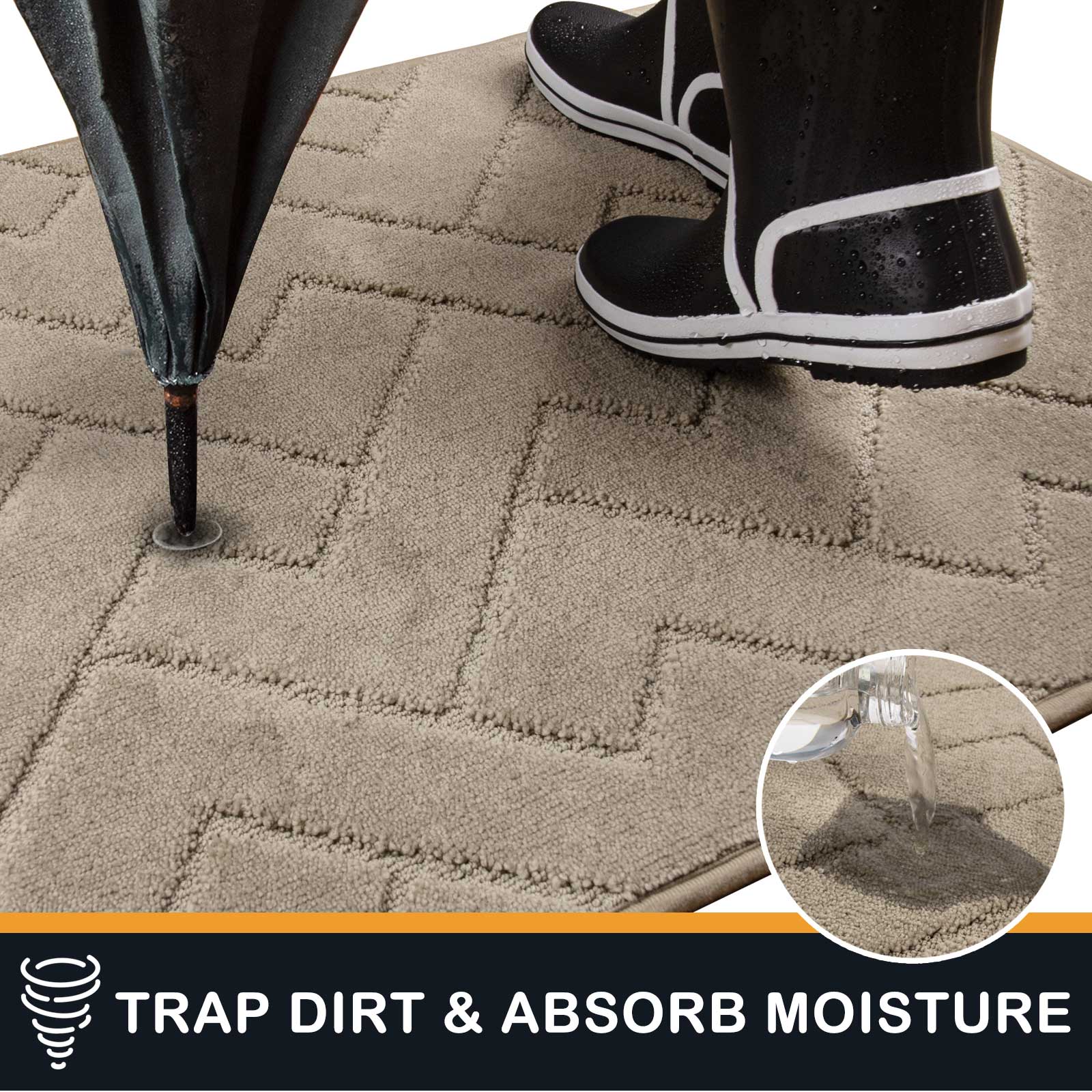 Machine Washable Chevron Dirt Trapper Door Mat