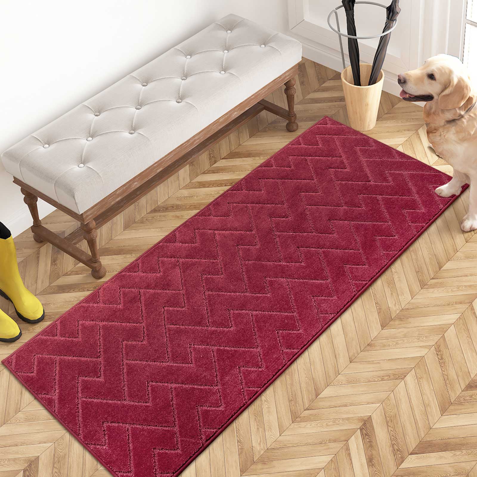 Machine Washable Chevron Dirt Trapper Door Mat