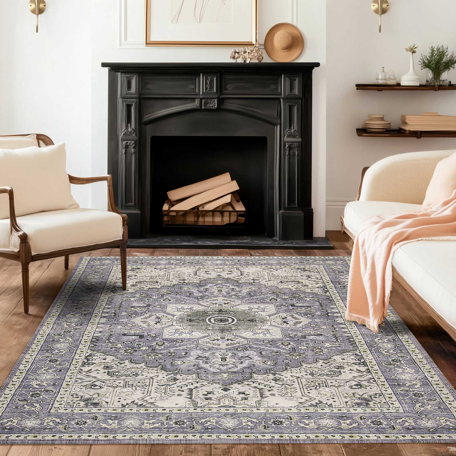 Machine Washable Farmhouse Boho Area Rug