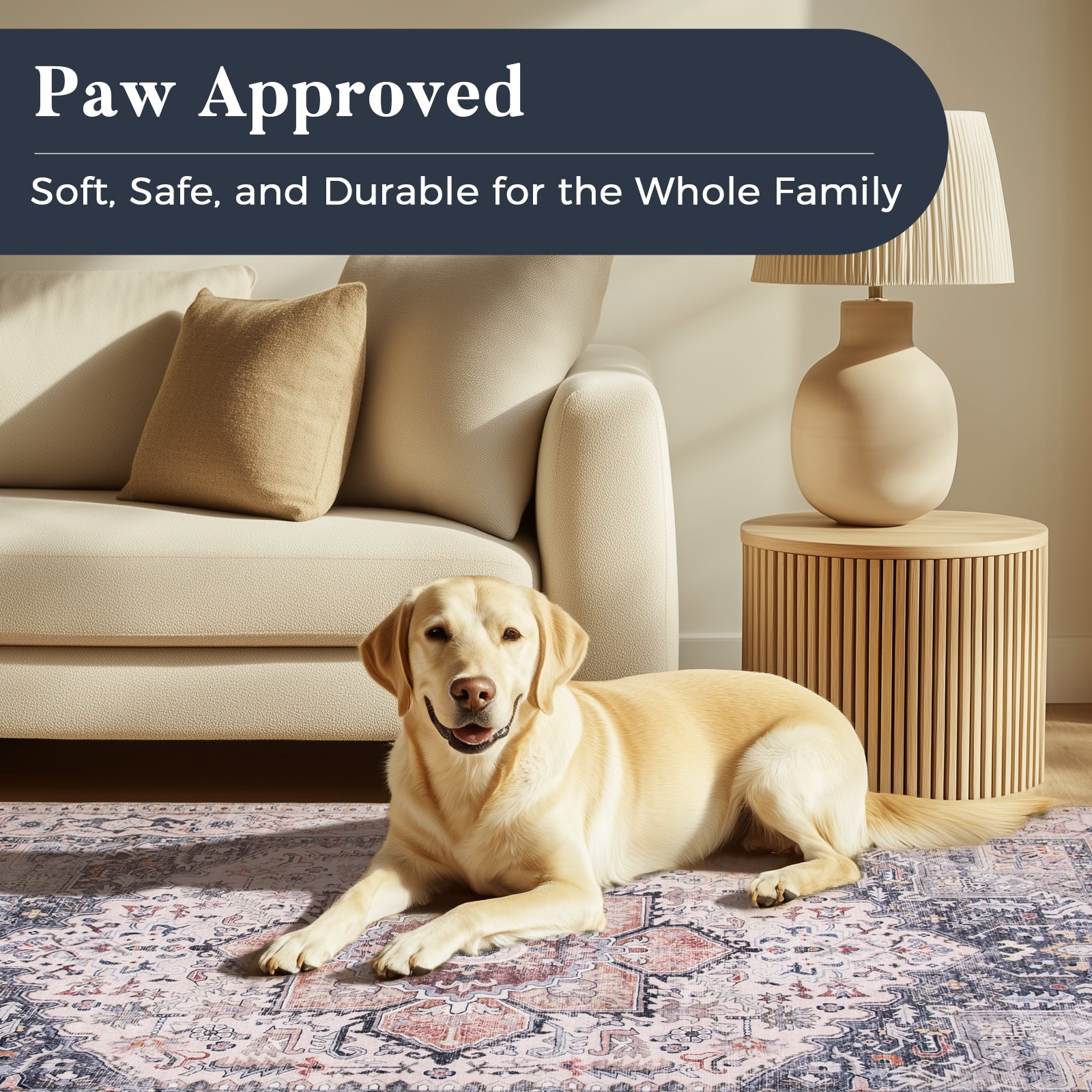 Machine Washable Farmhouse Boho Area Rug