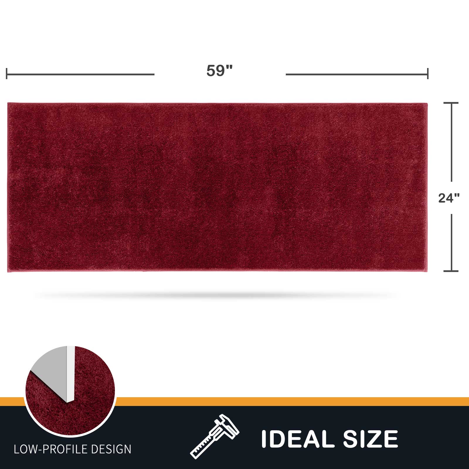 Machine Washable Solid Dirt Trapper Door Mat