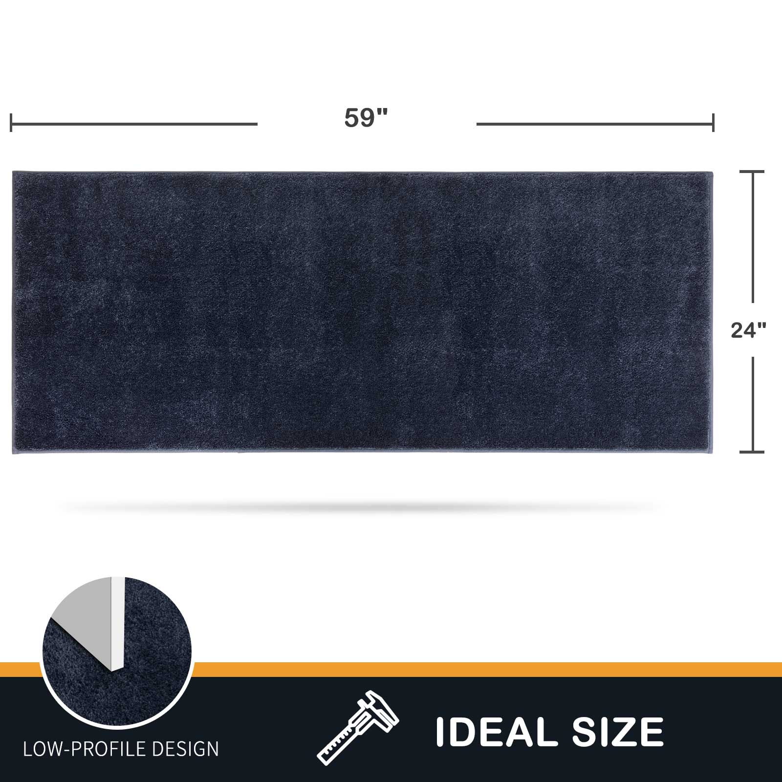 Machine Washable Solid Dirt Trapper Door Mat