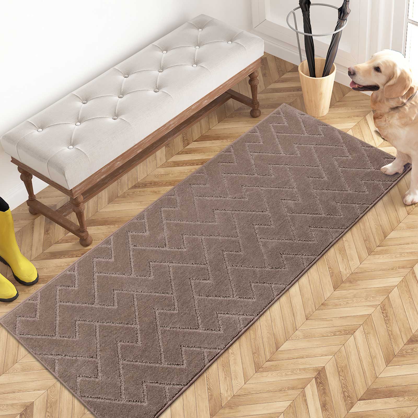 Machine Washable Chevron Dirt Trapper Door Mat