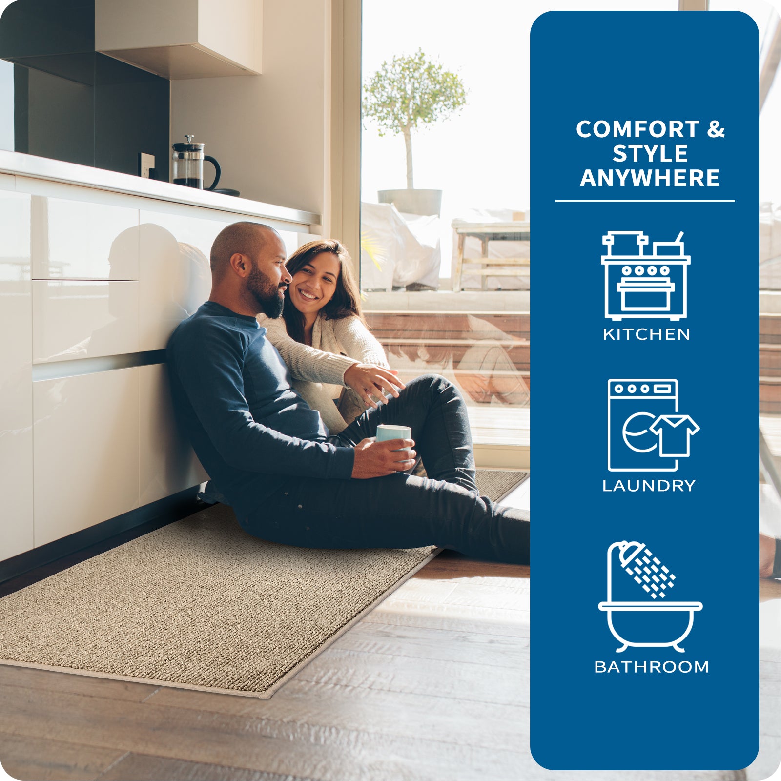 Machine Washable Solid Kitchen Rug
