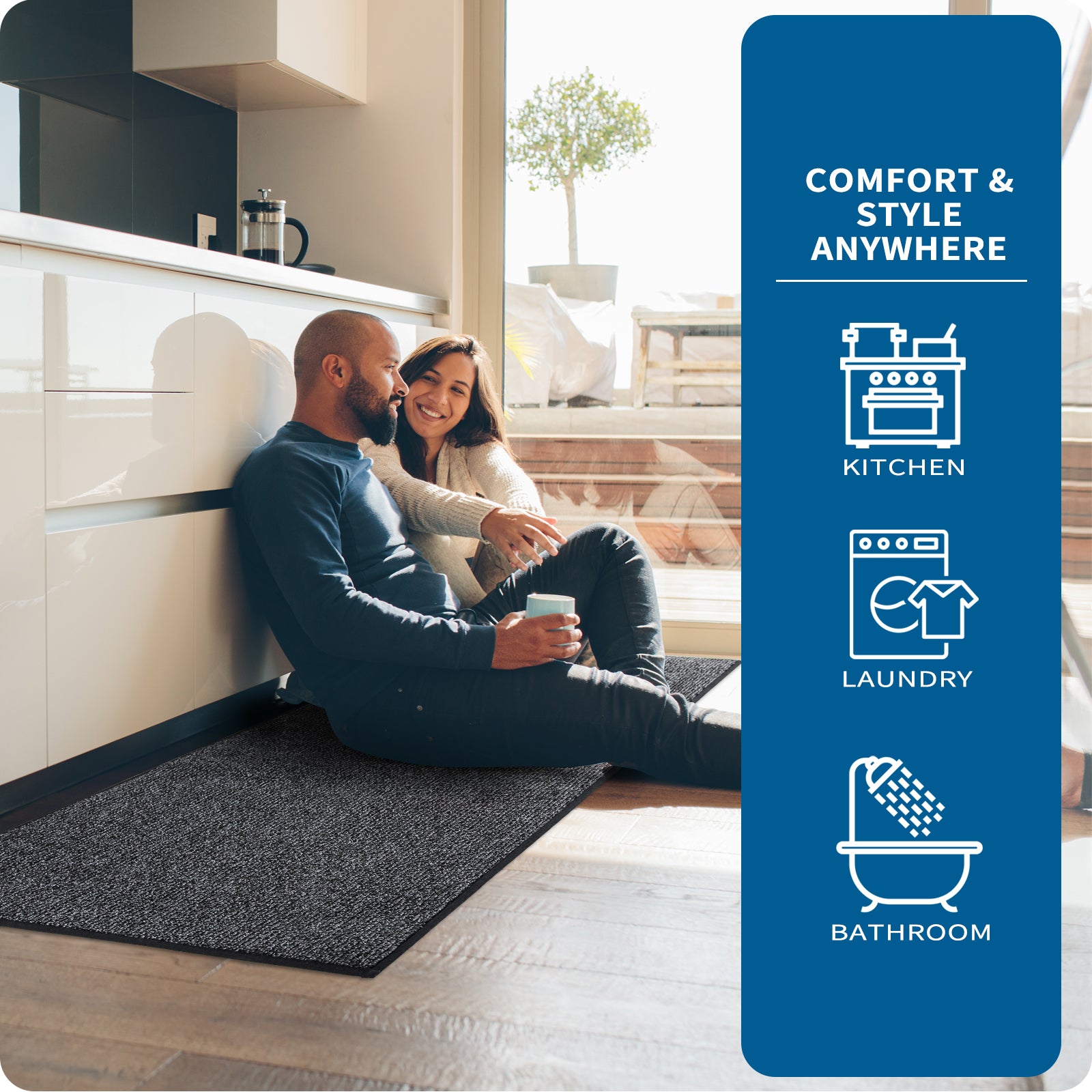 Machine Washable Solid Kitchen Rug
