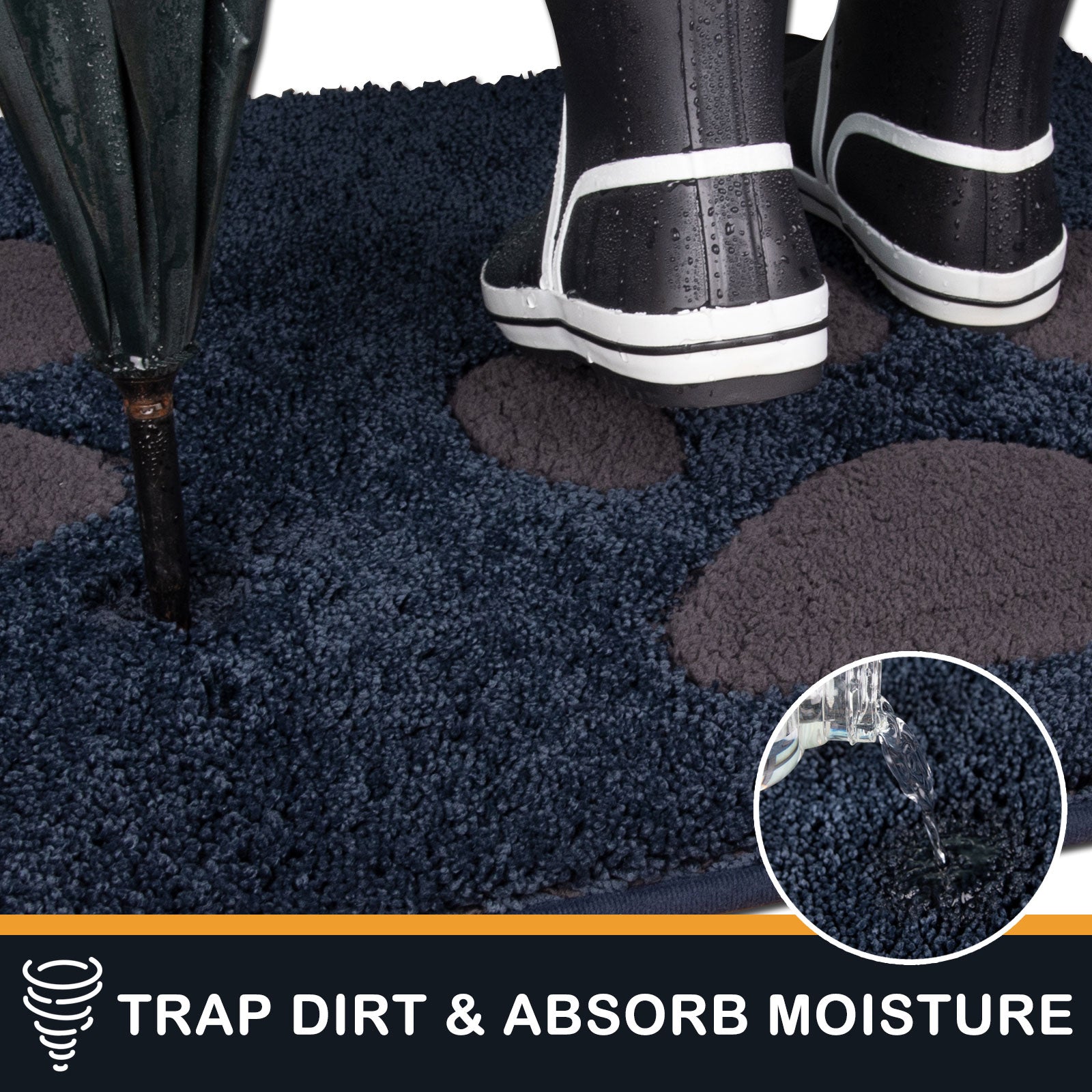 Machine Washable Paw Pattern Dirt Trapper Door Mat