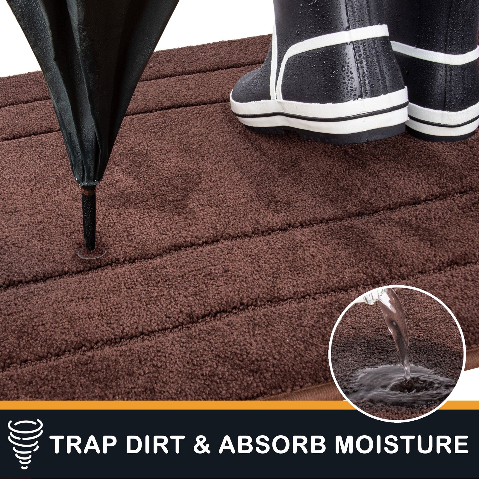 Machine Washable Bordered Dirt Trapper Door Mat