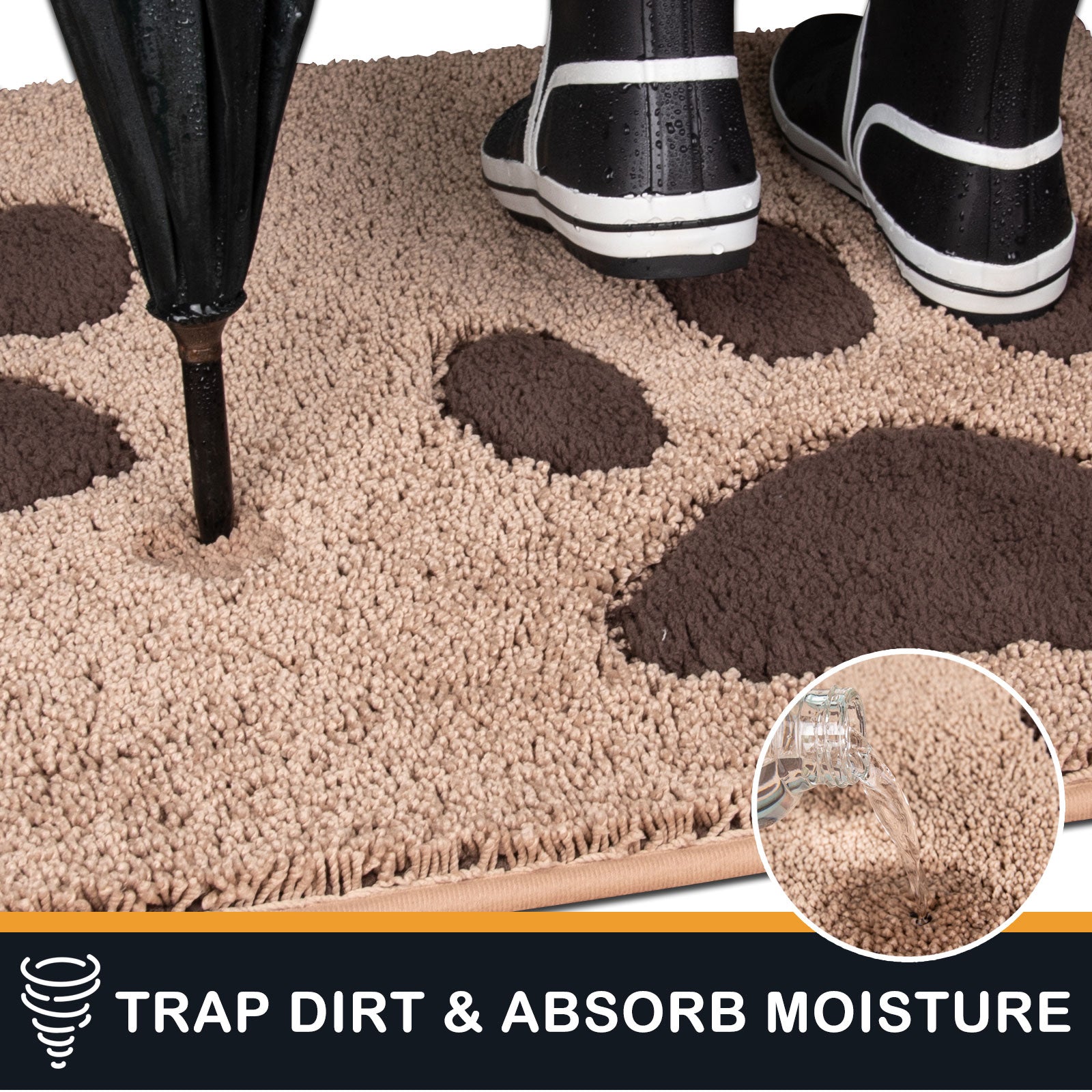 Machine Washable Paw Pattern Dirt Trapper Door Mat