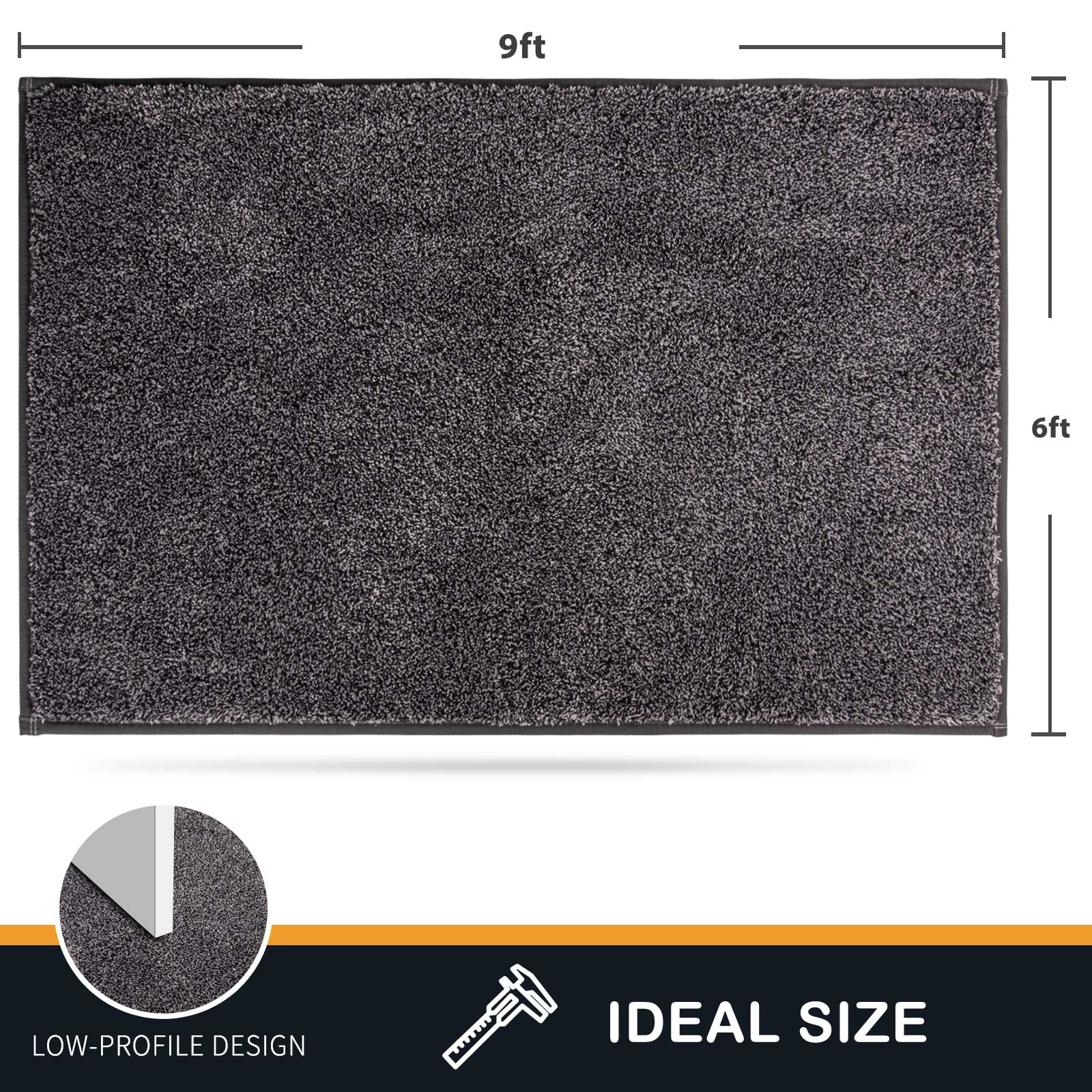 Machine Washable Solid Dirt Trapper Door Mat