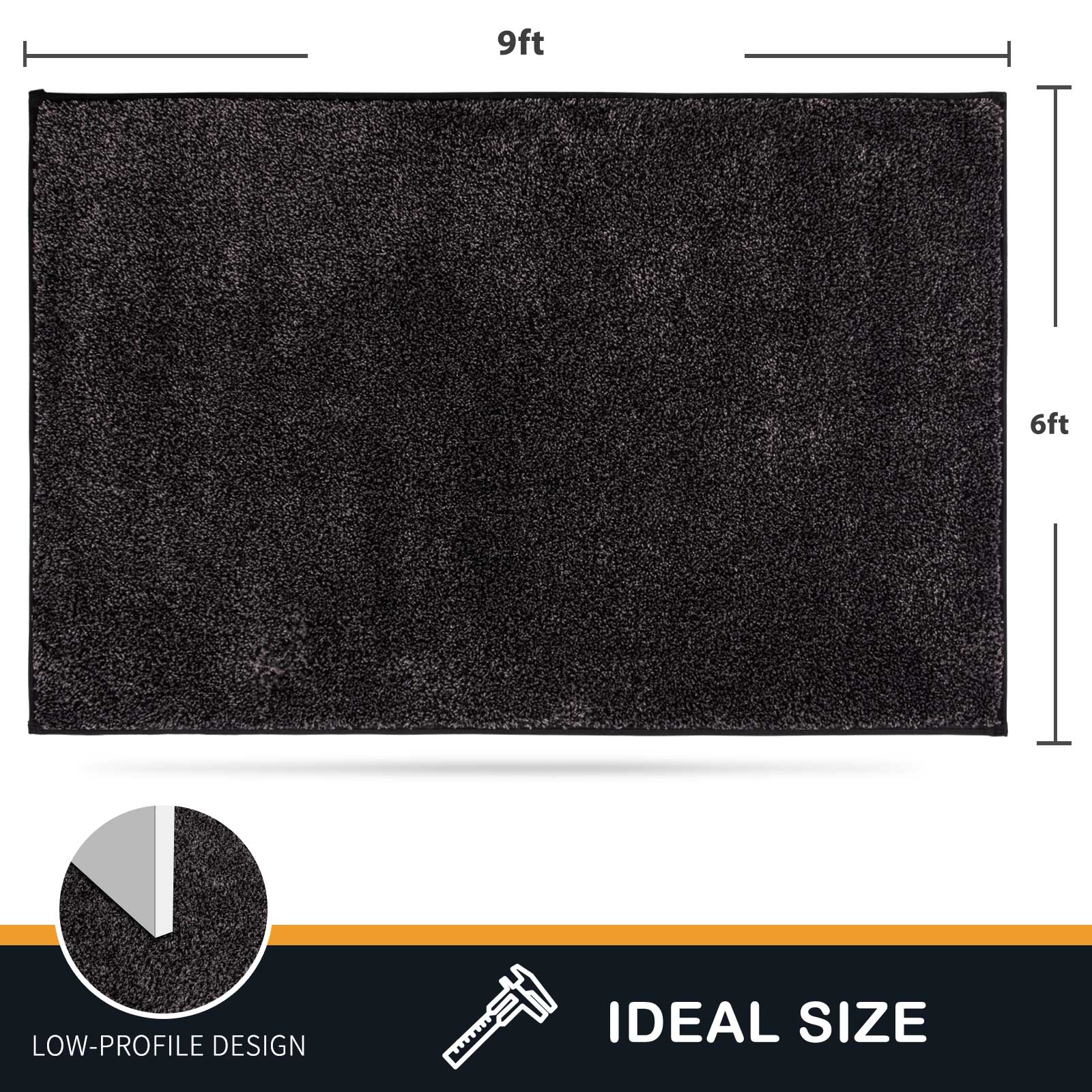Machine Washable Solid Dirt Trapper Door Mat