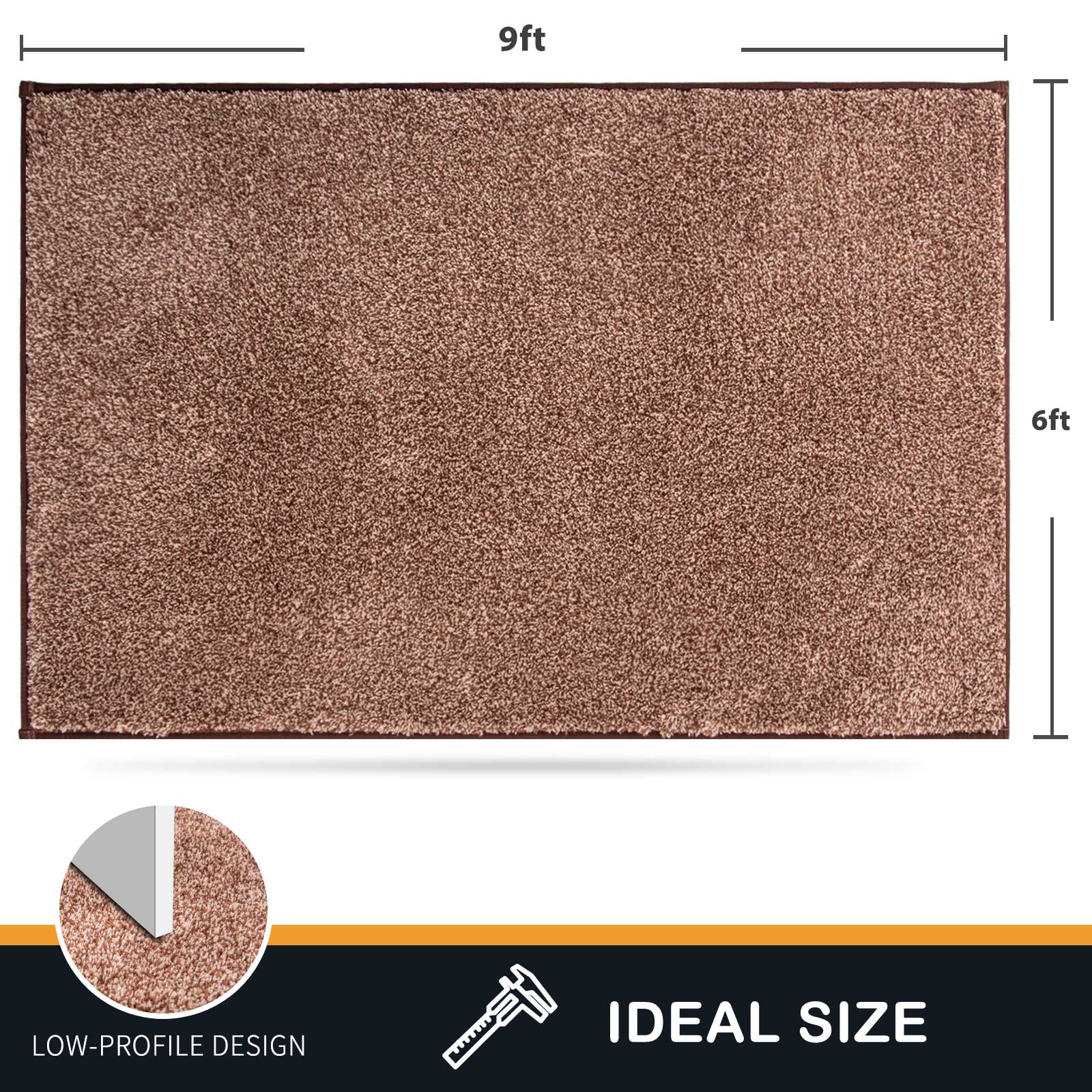 Machine Washable Solid Dirt Trapper Door Mat