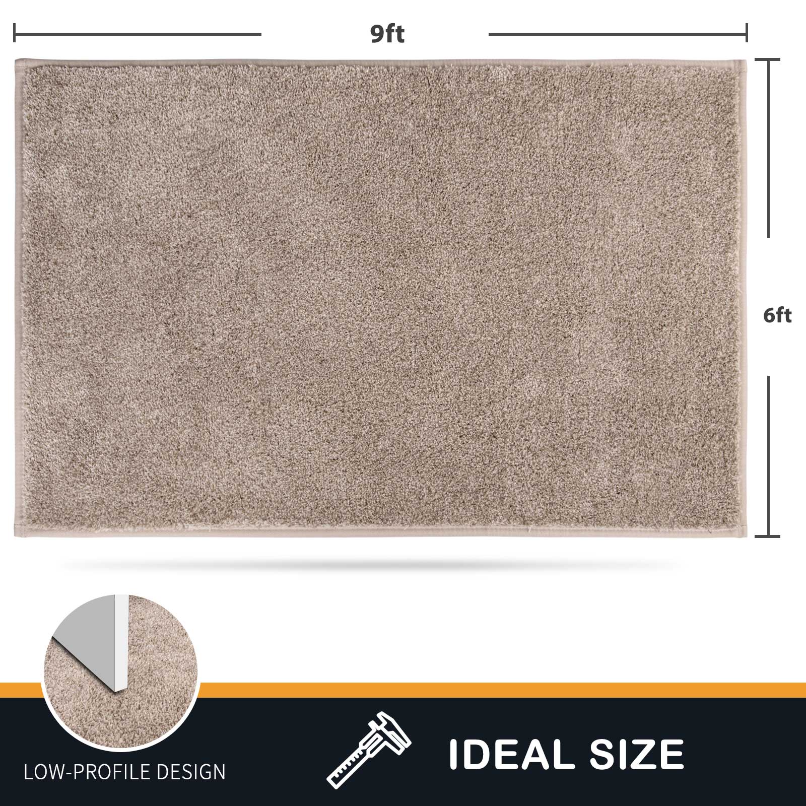 Machine Washable Solid Dirt Trapper Door Mat