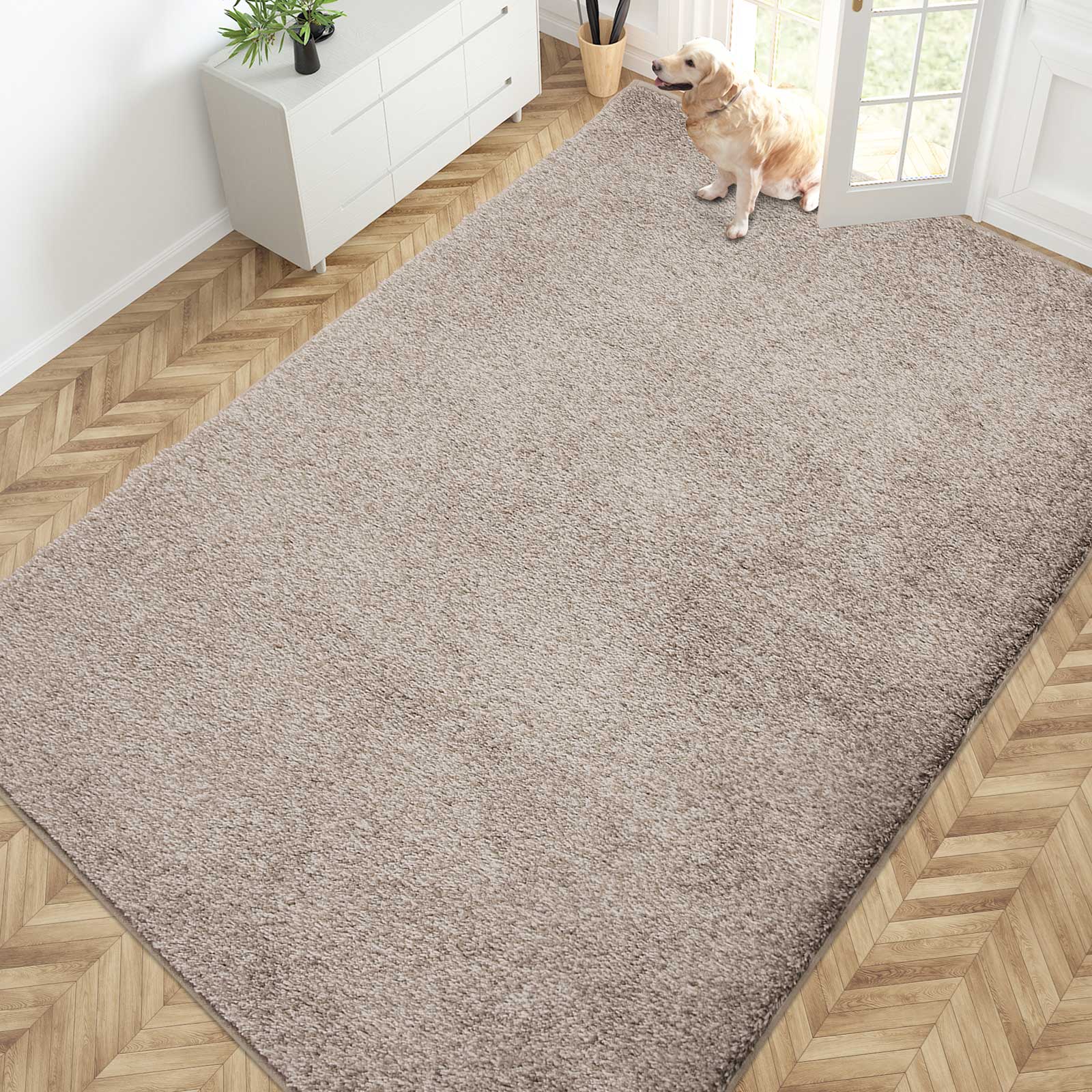 Machine Washable Solid Dirt Trapper Door Mat