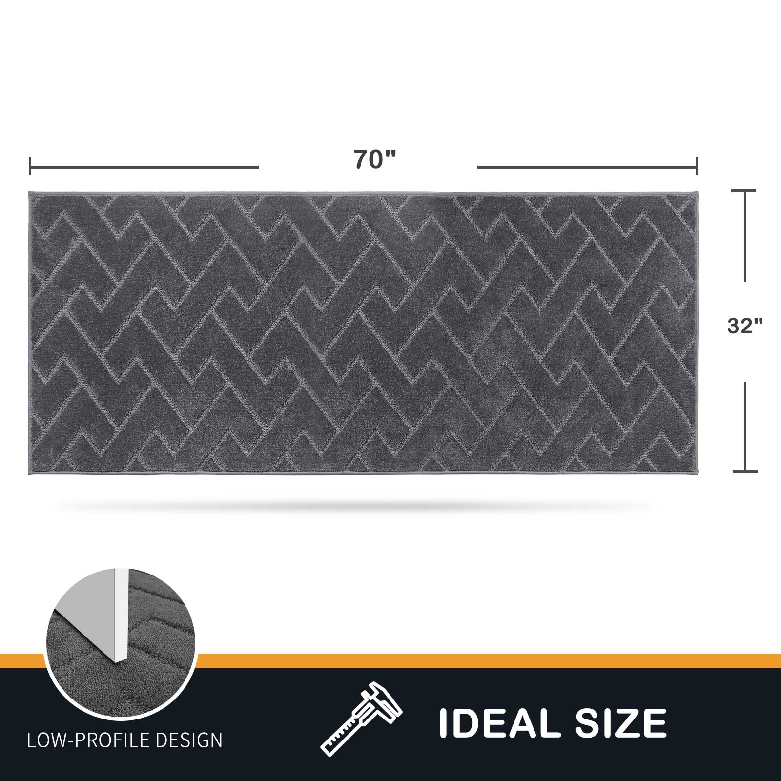 Machine Washable Chevron Dirt Trapper Door Mat