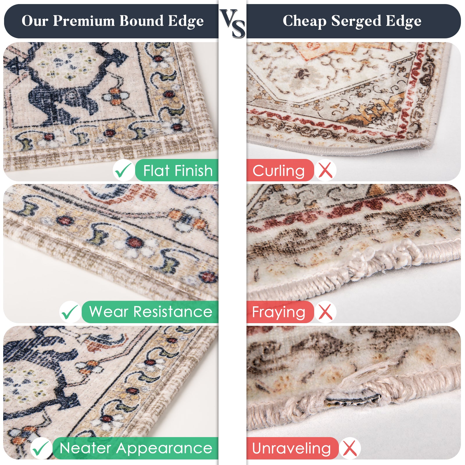 Machine Washable Farmhouse Boho Area Rug