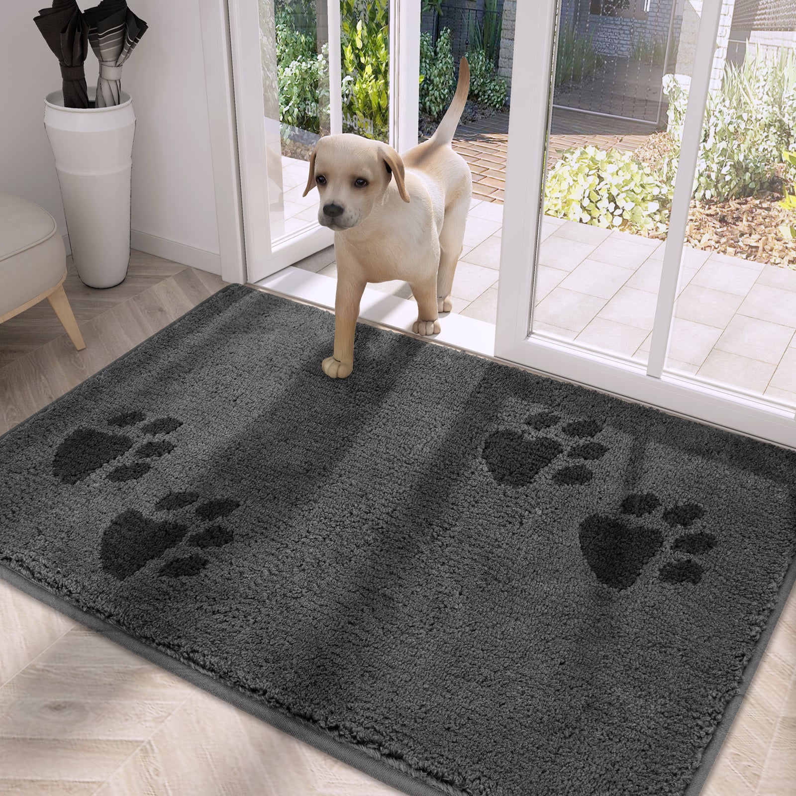 Machine Washable Paw Pattern Dirt Trapper Door Mat