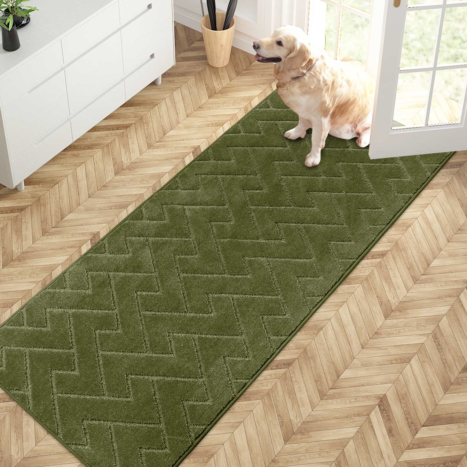 Machine Washable Chevron Dirt Trapper Door Mat