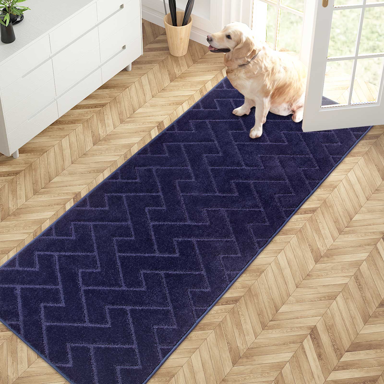 Machine Washable Chevron Dirt Trapper Door Mat