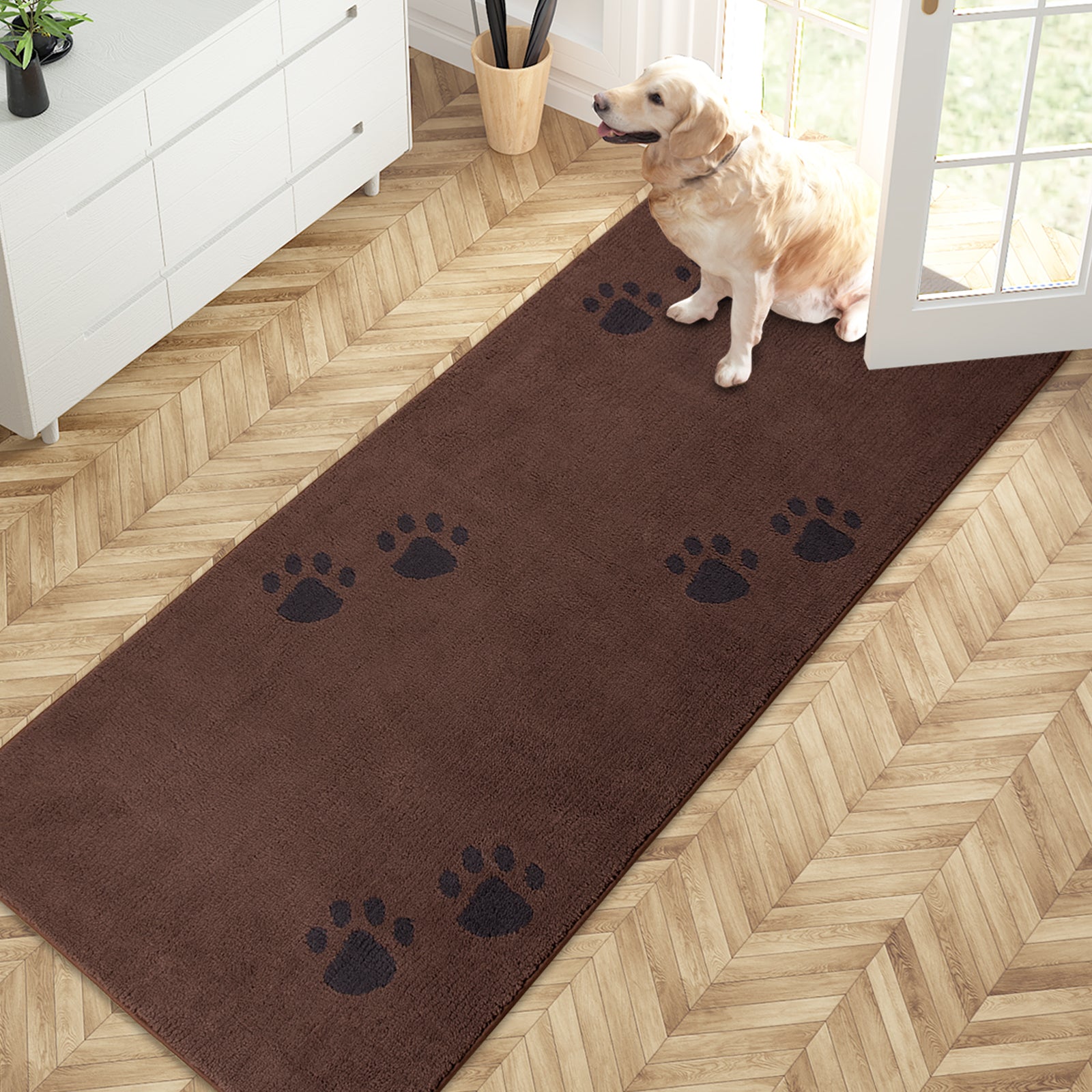 Machine Washable Paw Pattern Dirt Trapper Door Mat