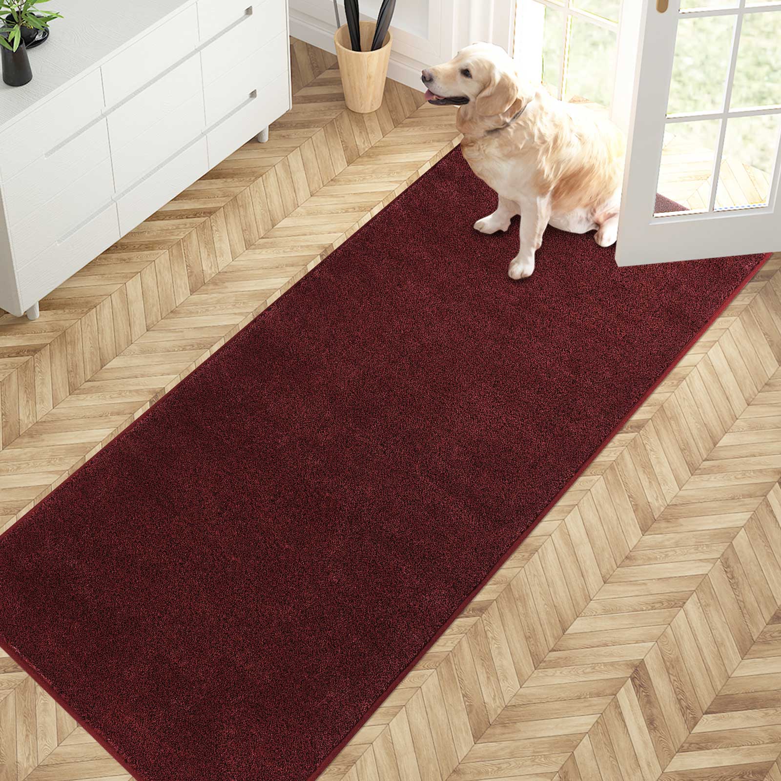 Machine Washable Solid Dirt Trapper Door Mat